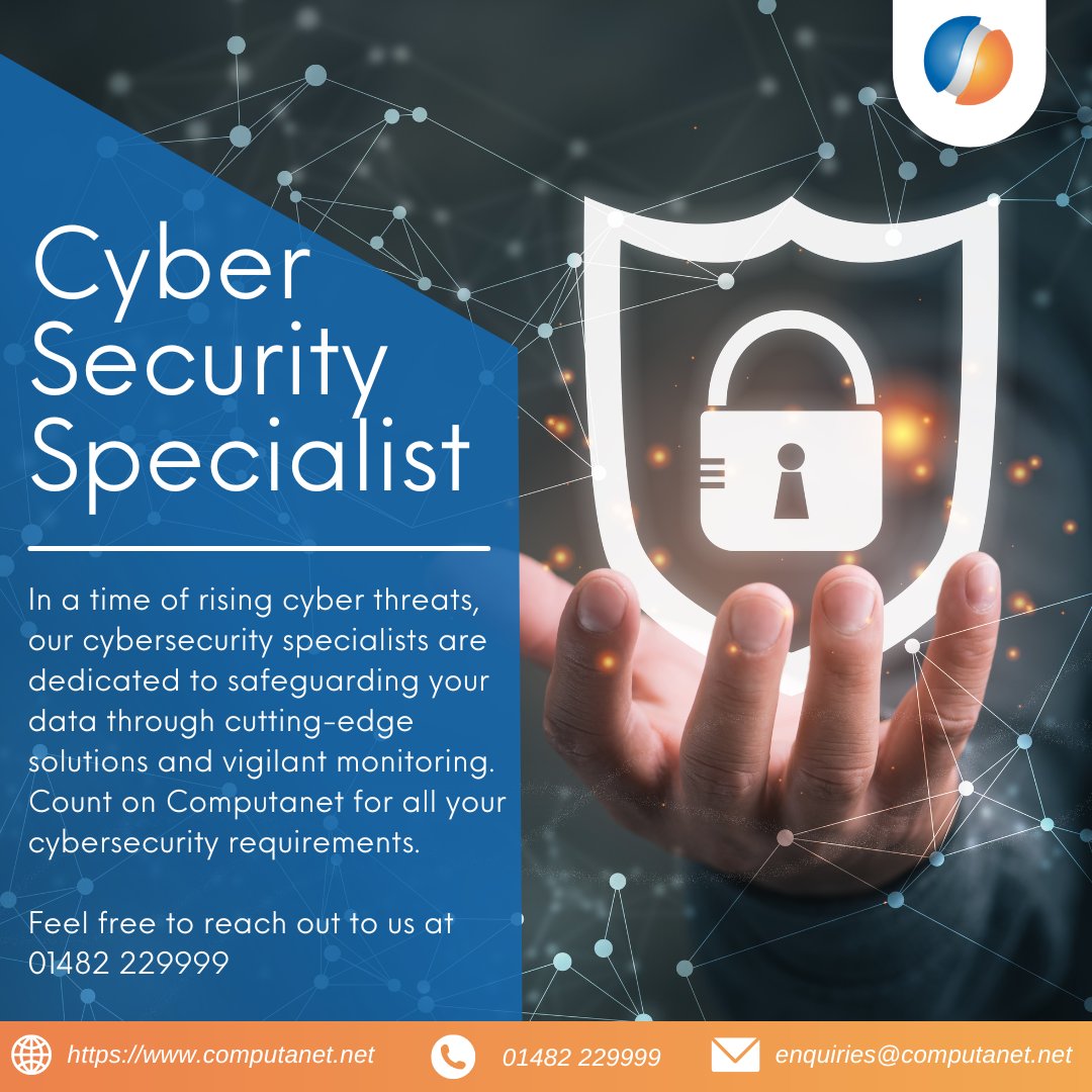 ComputanetMSP's tweet image. Protecting Your Digital World with Computanet! Your trusted partner in #CyberSecurity excellence. Together, we're defending your data, one click at a time. 👾📷 #Computanet #OnlineSafety