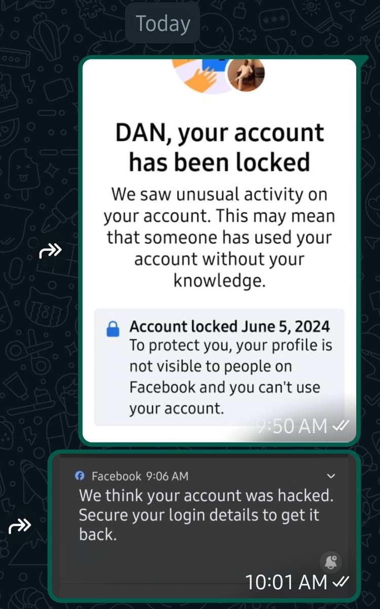 Dan Yirga HRD (@danyirgahrd) on Twitter photo Alert !
My Facebook account has been hacked since June 5/ 2024, please note that any posts, shares, documents, reactions or comments using my page doesn't represent me or my organization EHRCO <a href="/hrcoethio/">Ethiopia Human Rights Council</a> . If you see such activities please report. Alert !
My Facebook account has been hacked since June 5/ 2024, please note that any posts, shares, documents, reactions or comments using my page doesn't represent me or my organization EHRCO <a href="/hrcoethio/">Ethiopia Human Rights Council</a> . If you see such activities please report.
