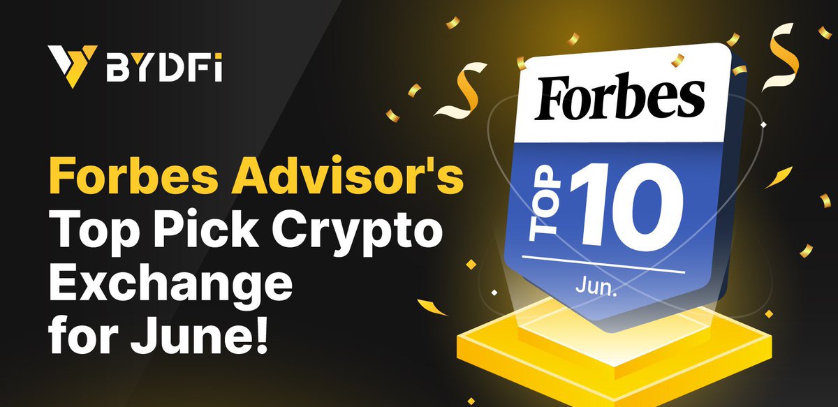 🌟 Heyecan Verici Haberler! 🌟

🎉 BYDFi'nin Forbes Advisor tarafından Haziran 2024'ün en iyi #kripto borsaları arasında listelendiğini duyurmaktan heyecan duyuyoruz!

📝Tam Makale: forbes.com/advisor/invest…

Sürekli desteğiniz için teşekkür ederiz! 

Şimdi BYDFi'de işlem yapın!
