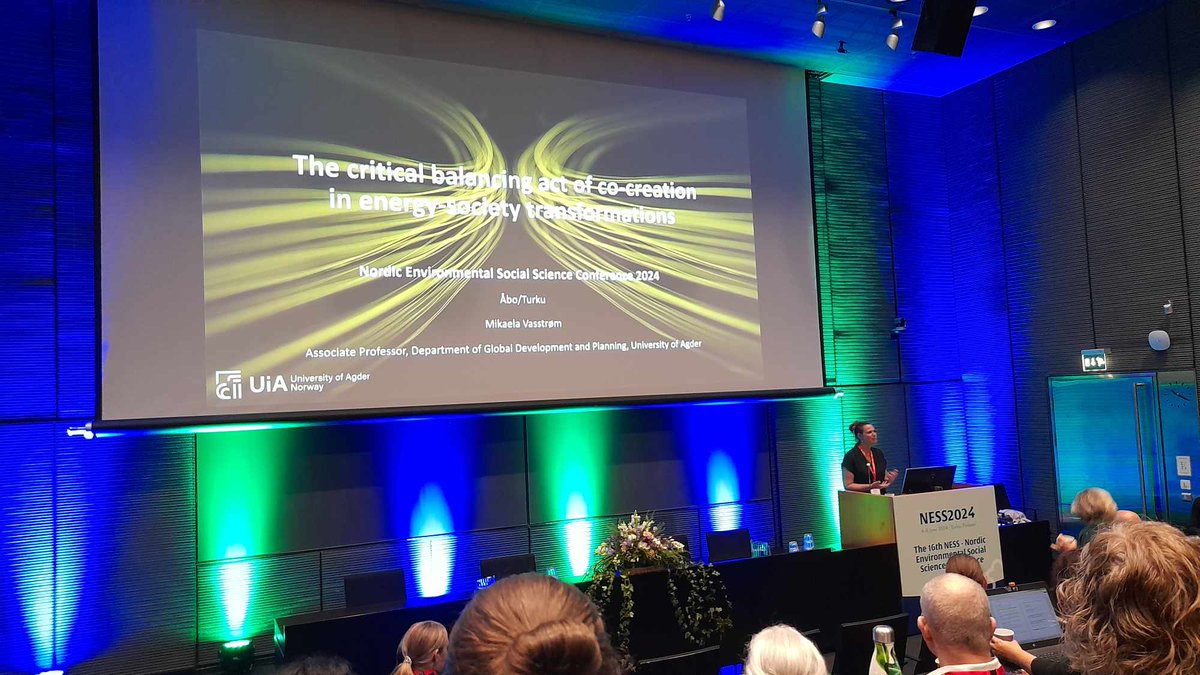yhys_ry's tweet photo. The keynote Mikaela Vasstrøm @uiagder urges  #socialscientists to #ENGAGE in #criticalanalysis of existing societal challenges, of unsustainable trajectories and to pint out #injustices (improve societal capabilities) 
at #NESS2024 @AboAkademi 
#EnvSocSci, #NordicEnvSocSci
#NESS https://t.co/uFikW7RDvp