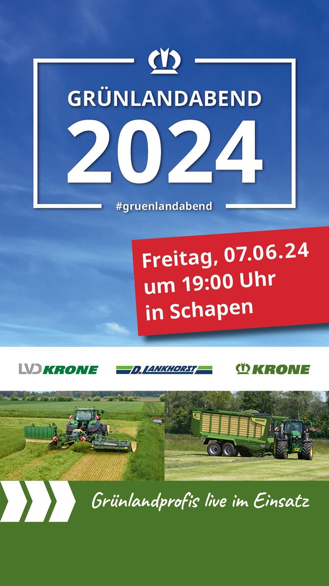 Morgen großer Grünlandabend in Spelle. #krone #kroneagriculture