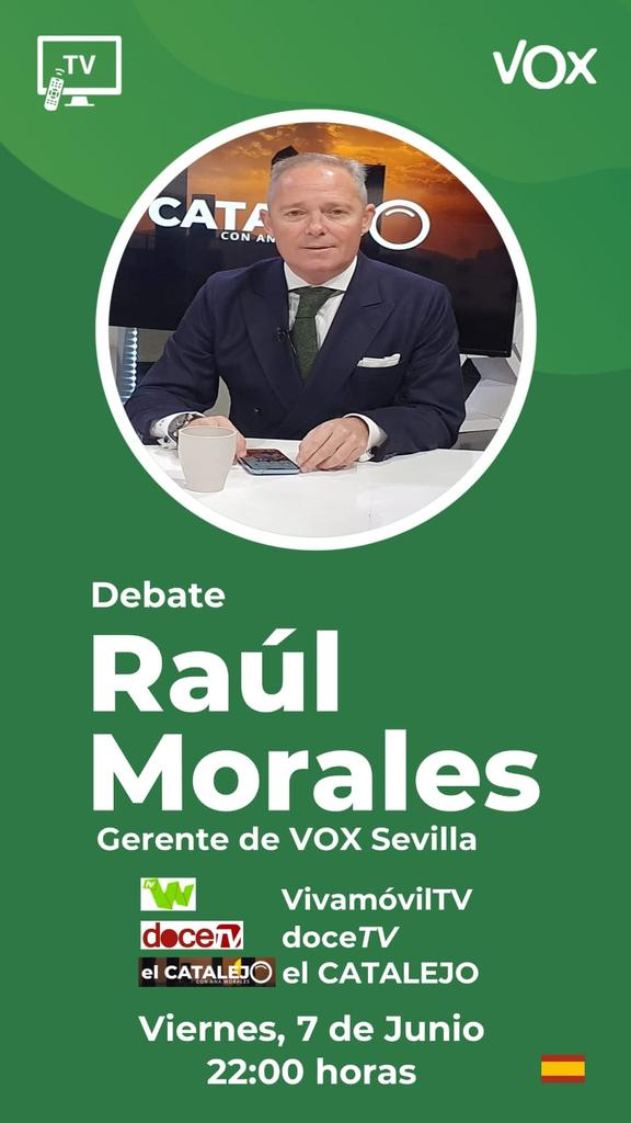 ☝️ Mañana nuestro gerente provincial <a href="/raulmorales_vox/">Raúl Morales</a> participará en <a href="/ElCatalejO_/">El Catalejo</a>
Tenemos voz y voto y vamos a defender nuestras ideas.
¡Se nos va a oír hasta en Bruselas!
#9J #VotaVOX