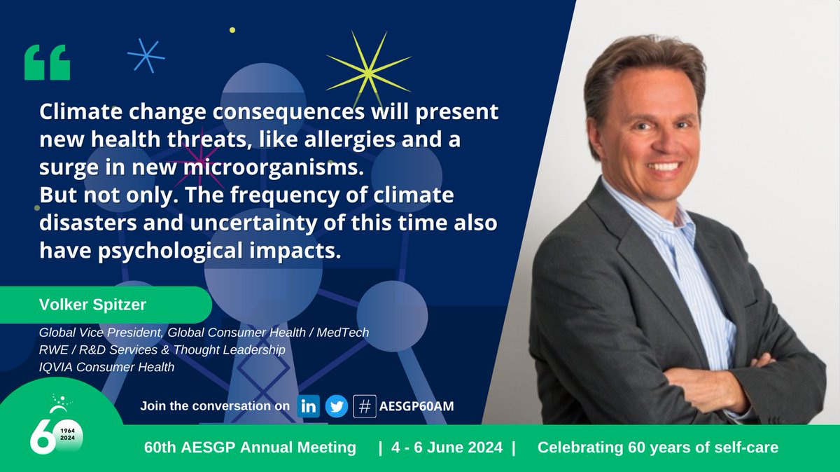 aesgp's tweet photo. How does #ClimateChange affect health and #SelfCare? The cascade of events can be stopped and Industry can take steps to prevent it.
🟢Pierre Leonard @littlegreendots
🔵Volker Spitzer @IQVIA_global
🟠@DrFionaAdshead
🟣Miranda Hadfield @BCG
🔴Clare Field @ThisIsReckitt
#AESGP60AM https://t.co/PwoffH4ZLx