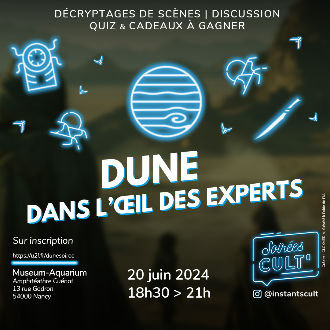 Fans de science et SF ? Préparez-vous à une nuit inoubliable à Arrakis ! 🌠

📅 20/06/24, 18:30-21:00 
📍 @Museumaquarium de Nancy

Trois expert·es <a href="/Univ_Lorraine/">Lorraine</a> exploreront avec vous les aspects scientifiques de #Dune !

Billets pour l'embarquement : u2l.fr/ag541j