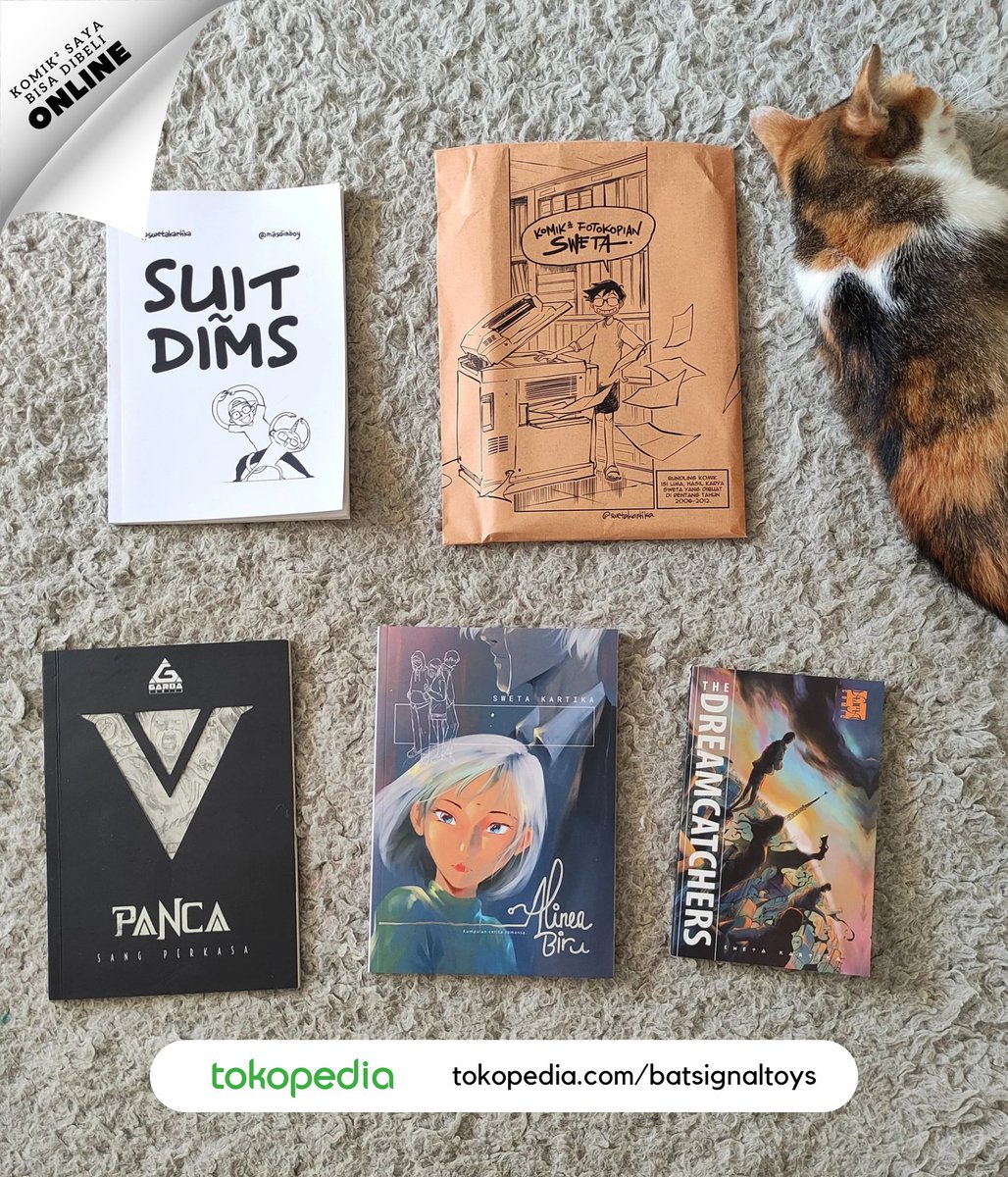 Teman² yang nggak bisa datang ke event buat beli komik² saya, sekarang bisa beli online di tokped yaaa! 
Langsung masukin keranjang ijo:
tokopedia.com/batsignaltoys
👍👍👍