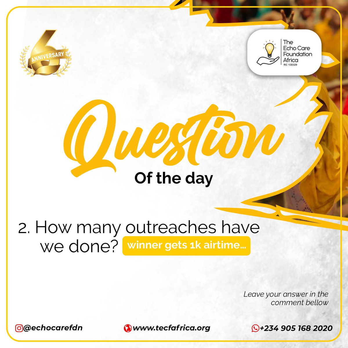 echocarefdn's tweet photo. Questions of the day🥳🎊🏋️‍♀️
Giveaway on slide 2🌚

#Foundation #Care #Service #God #Humanity #Humanitarian #Love #Jesus #EchoCareFDN #Missions #Volunteer #Sponsors #Prayer #WeTheEcho #TheEchoCareFoundation https://t.co/rnlubUpymU