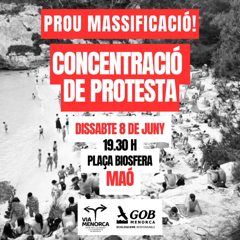 MesperMenorca's tweet photo. ☀️ Bon dia! Us animam a participar en la concentració contra la massificació turística d'aquest dissabte organitzada pel @gobmenorca dins el marc de la campanya #ViaMenorca: https://t.co/xLI6L6IpAF
#ProuMassificació #SOSMenorca https://t.co/oAk2blHaRJ
