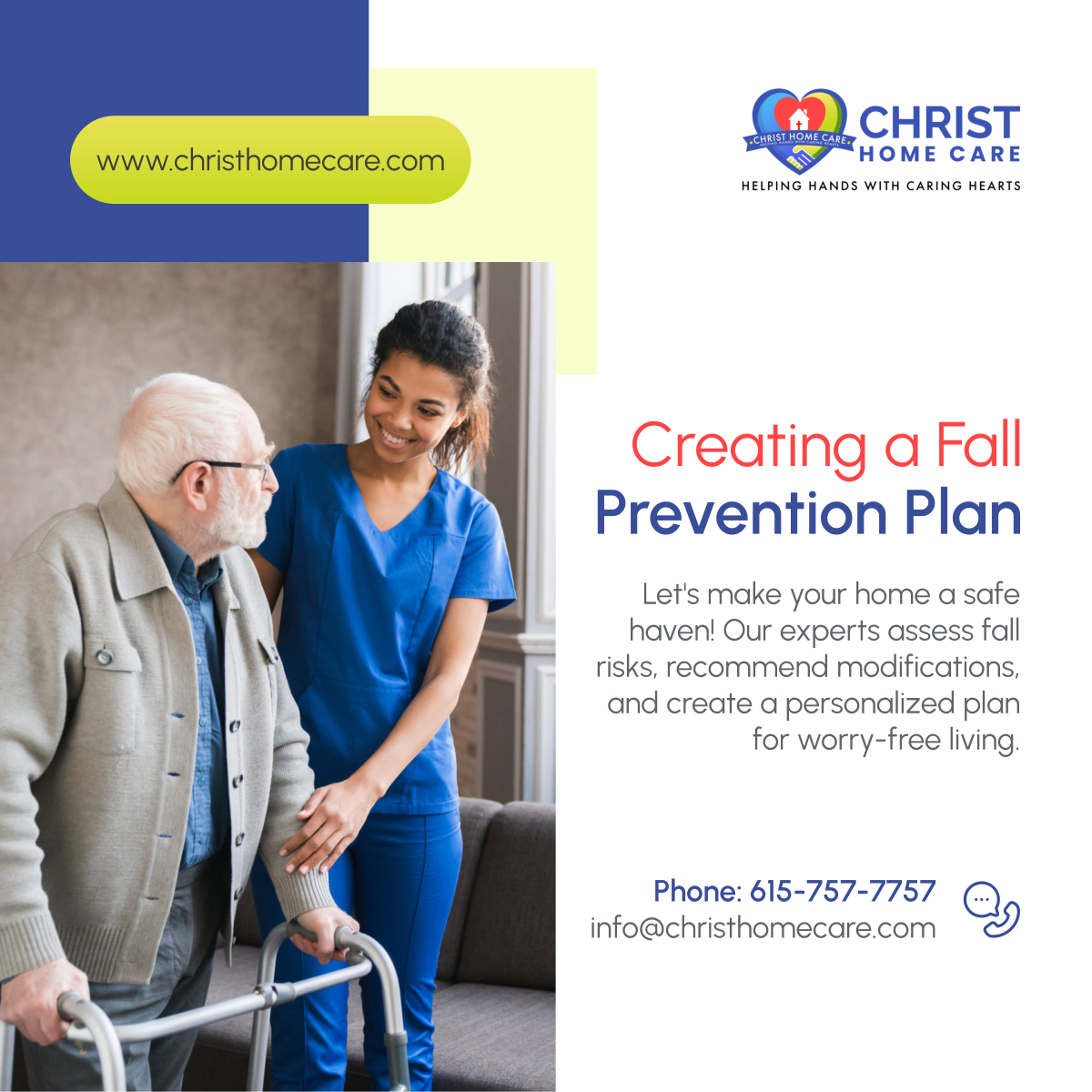 christhomectn's tweet image. Don't let falls hold you back. Get a fall prevention plan created for a safer, more confident you. 

#NashvilleTN #HomeCare #FallProofYourHome