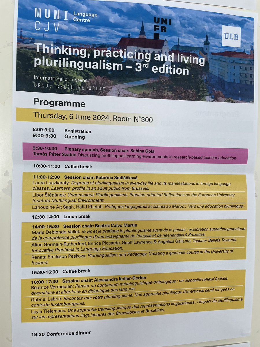 CJVMU's tweet photo. The plurilingual conference is here! 
"Thinking, practicing and living plurilingualism - 3rd edition" conference in Brno, Czech Republic just started and we have a lot to cover! #colloquebrno2024 https://t.co/d7lAHvbxqW