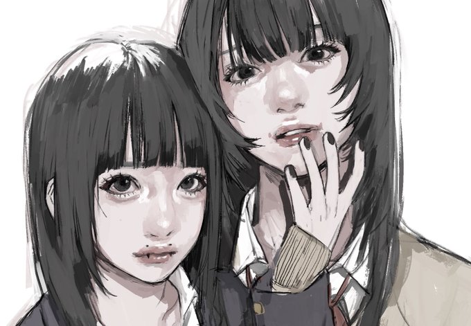 「parted lips portrait」 illustration images(Latest)