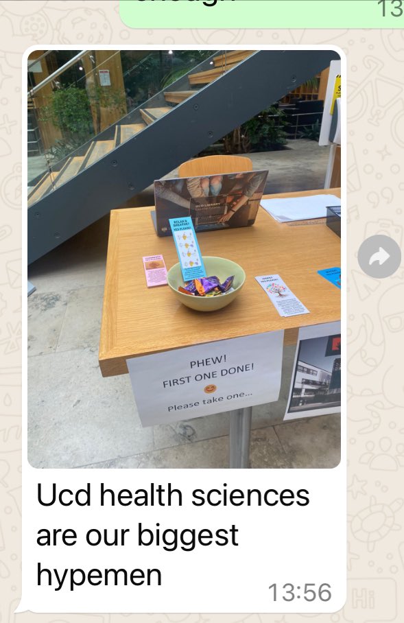 Shout out to <a href="/UCDHealthSci/">UCDHealthSciProg</a> <a href="/ucddublin/">University College Dublin</a> Health Sciences Library for the welcome after English paper 1 yesterday. LC daughter appreciated that. #leavingcert