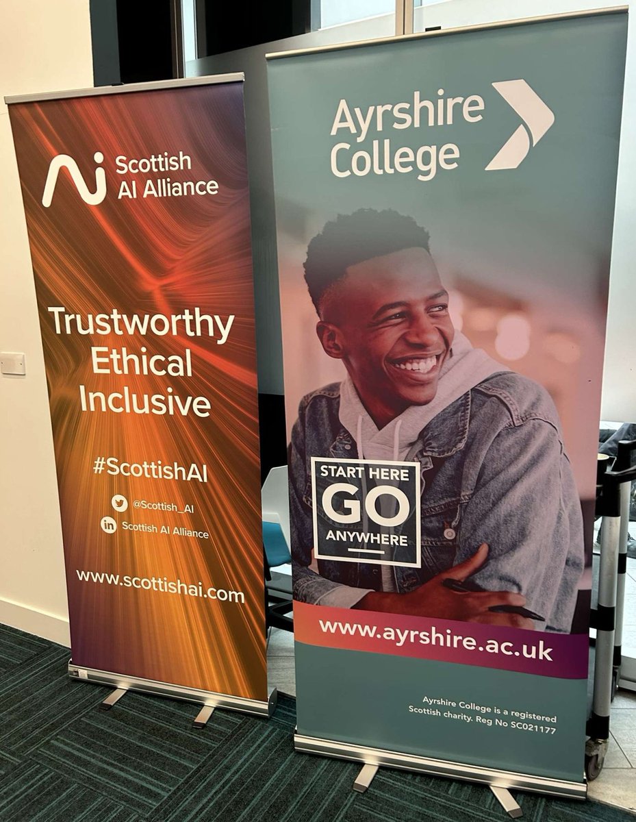 Our Compliance Officer Erin and Service Desk Administrator Harman were out and about last Wednesday! Harman tells us "The #AI workshop hosted by #AyrshireCollege was insightful, with knowledgeable speakers discussing upcoming technologies and AI tools."

#AIWorkshop