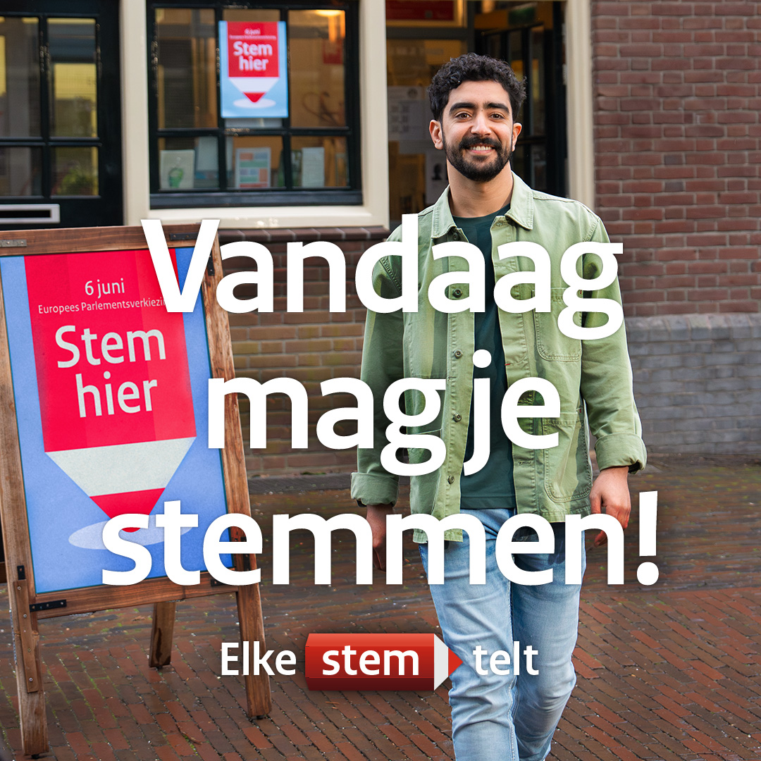 Vandaag naar het werk, school of de supermarkt? Vergeet niet een (tussen)stop te maken op het stembureau! 🗳️ Met jouw stem bepaal je mee wie de komende 5 jaar lid wordt van het Europees Parlement (EP).

Van alle inwoners die mogen stemmen heeft 7,6% hun stem al uitgebracht. 👏