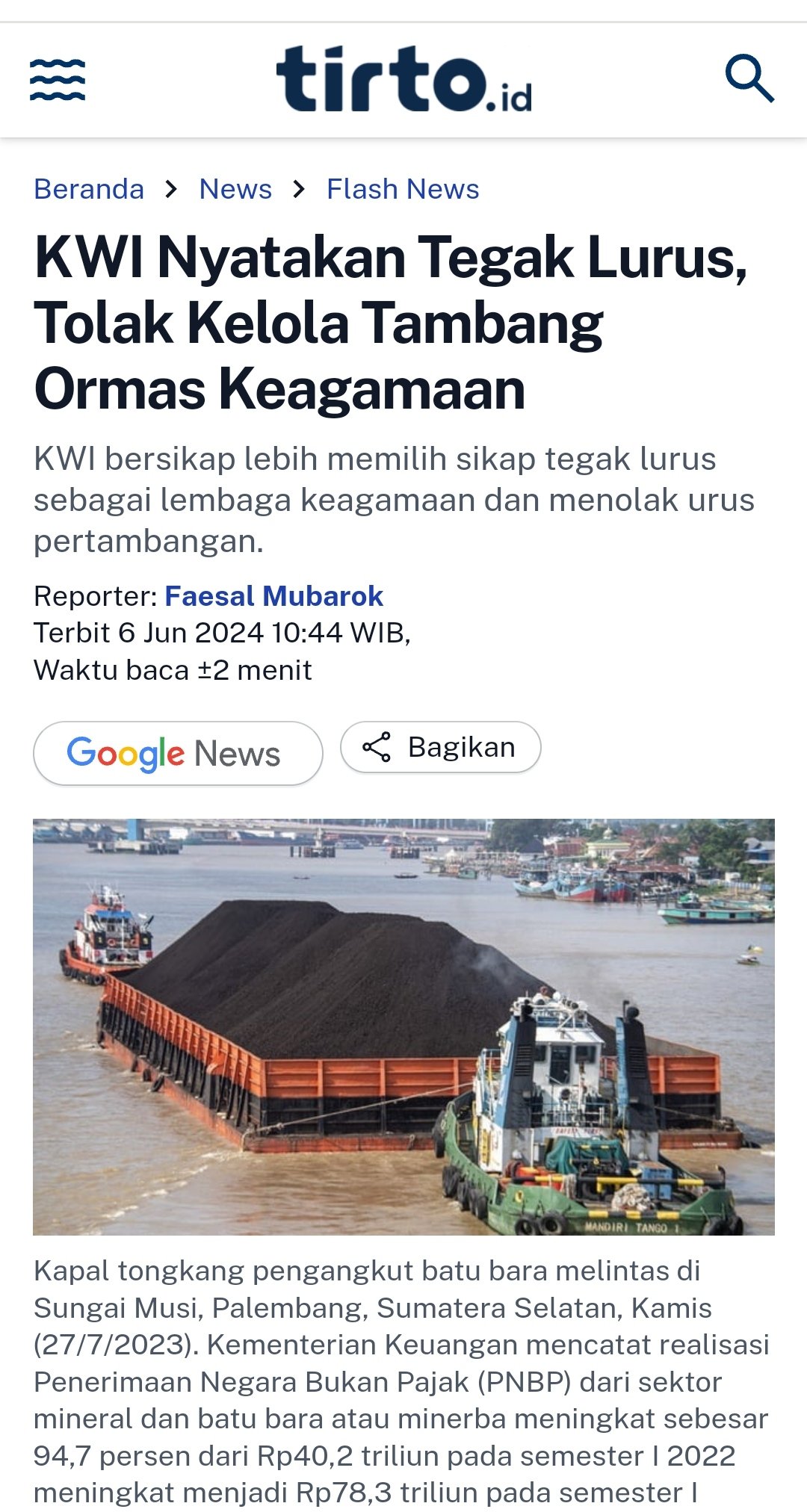 Abas Sastro on X: “Alhamdulilah, Konferensi Waligereja Indonesia (KWI) menolak izin usaha tambang meski diberi peluang bagi ormas keagamaan untuk mengelola tambang. Ormas agama seharusnya menjadi pengkritik industri ekstraktif, bukan malah