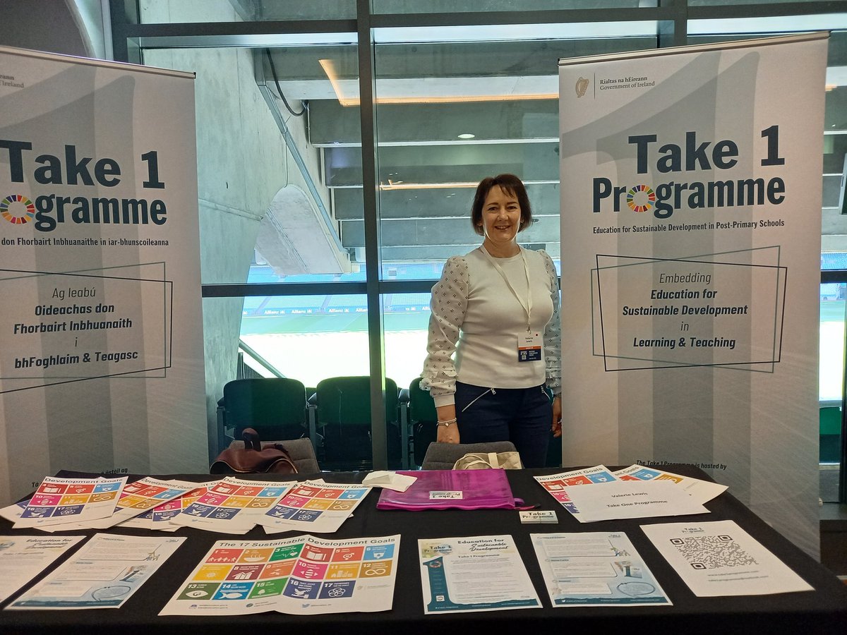 Take1_Programme's tweet photo. Delighted to have an opportunity to share the @Take1_Programme work @Dept_ECC SDG Forum @CrokePark #SDGsIRL #ESD #take1programme @Education_Ire https://t.co/su4uwN1phI