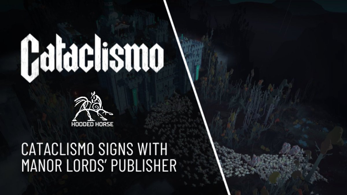 📢 BIG NEWS 📢

Cataclismo will be published by <a href="/HoodedHorseInc/">Hooded Horse</a> this July! 

After their jaw-dropping work with <a href="/LordsManor/">MANOR LORDS</a> and countless other strategy games, there's no better partner for our castle-builder RTS.

🏰🤝🐴