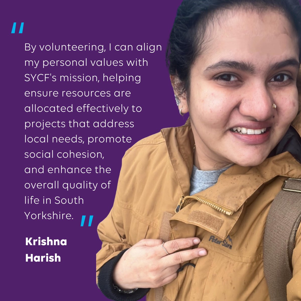 To mark #VolunteersWeek we put the spotlight on Krishna Harish - one of our Grants Panel Members working to ensure SYCF's funding goes to community groups making the most impact.

We're so grateful to you &amp; all our volunteers for your invaluable support. 

bit.ly/4c08xeY