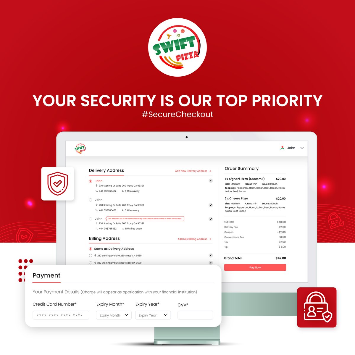 myswiftpizza's tweet image. Accept secure payments from all major credit cards from your own online store.
Book your free demo now: get.swiftpizza.com
#PizzaOrderOnline #PizzeriaTech #PizzaDeliveryApp #OrderPizzaOnline #DigitalDining #swiftpizza