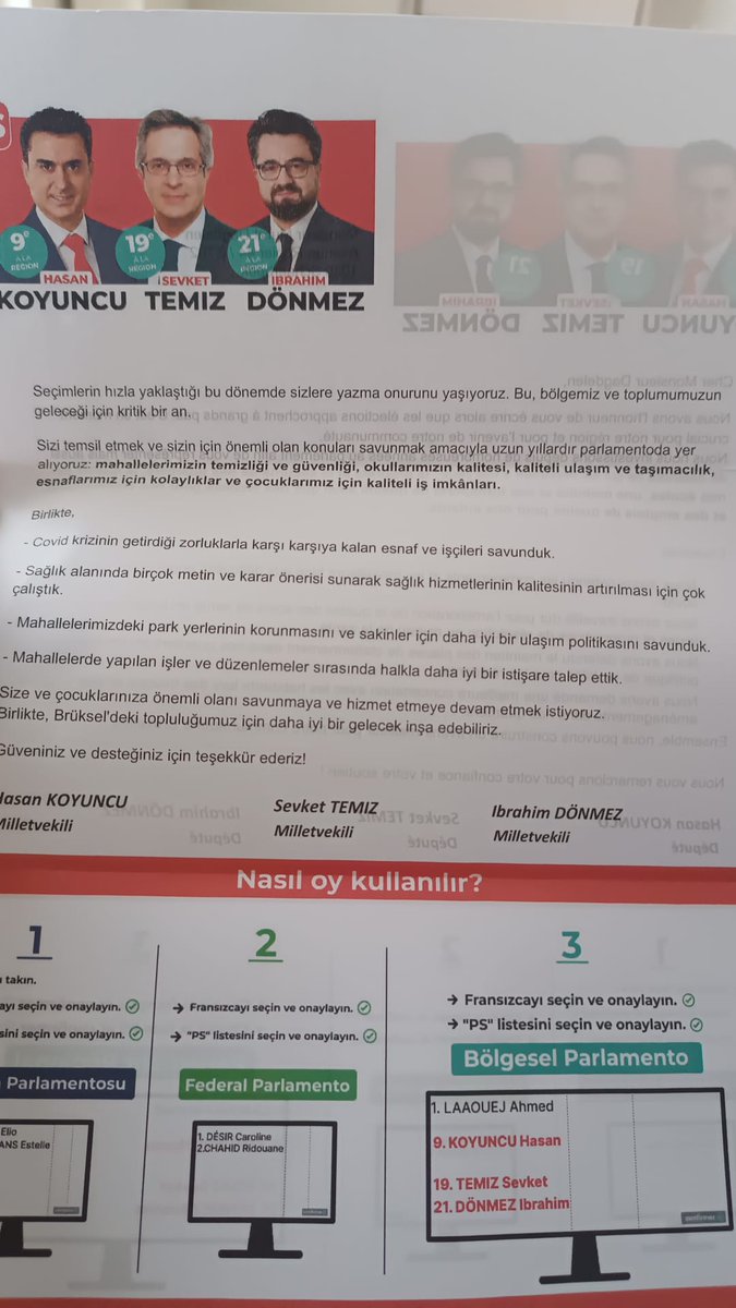 Un tract dans une langue étrangère  qui appelle à voter pour des hommes uniquement.
Voilà les ingrédients de la recette socialiste pour le vivre ensemble.
Arrêtons le déclin!
<a href="/MR_officiel/">MR</a>