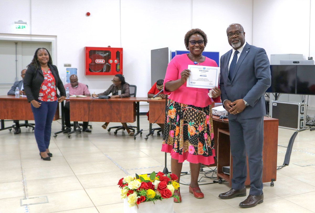 unrsce's tweet image. Celebrating hard work and dedication of staff at the Regional Service Centre in Entebbe! Director #RSCE Paulin Djomo commends staff for their outstanding efforts in in enhancing work processes through data analytics capabilities. #TeamRecognition #dataanalytics #excellence