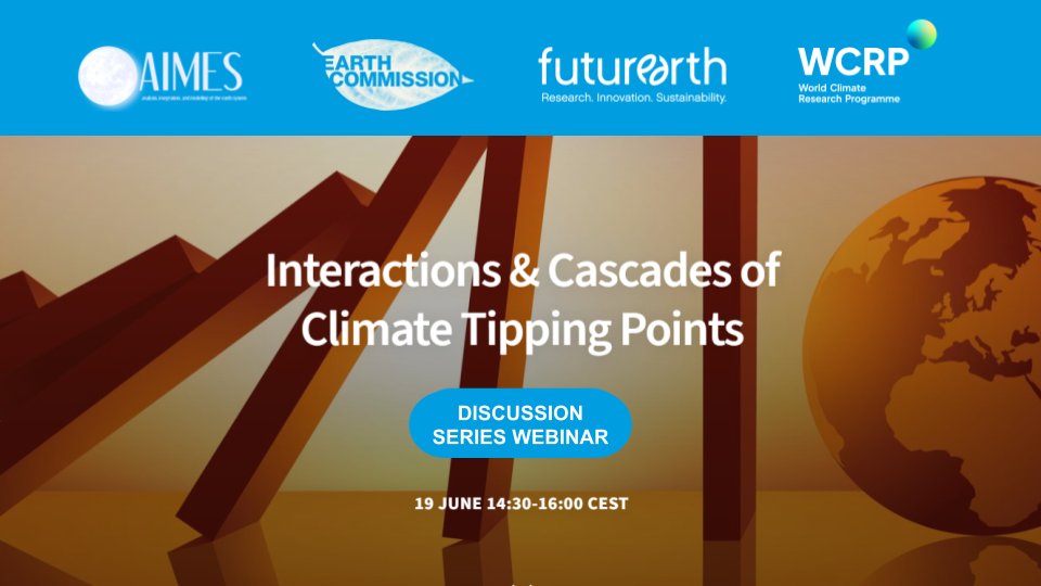🚨 Interactions between #Climate #TippingElements could trigger domino effects 🌍💥

Anna von der Heydt #ClimTip <a href="/UniUtrecht/">Utrecht University</a>, Nico Wunderling <a href="/PIK_Climate/">Potsdam Institute for Climate Impact Research PIK</a> &amp; Viktor Brovkin @MPI_Meteo discuss the risks

19 June 2:30-4pm CEST
🔗Sign up bit.ly/3X9ifr0
#ClimateTippingPoints
