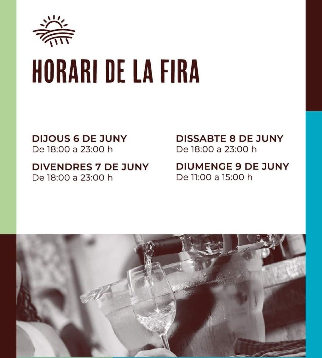 VilanovaTurisme's tweet image. 🍷 Avui comença la fira #TempsdeVI! 
🥂 Fins al 9 de juny, hi trobareu prop d’una quarantena d’estands de les diferents DO, espais gastronòmics, actuacions musicals i zones infantils.

ℹ️ firatempsdevi.cat

😉 Us esperem a la rambla Principal de #Vng! 

#VilanovaTurisme