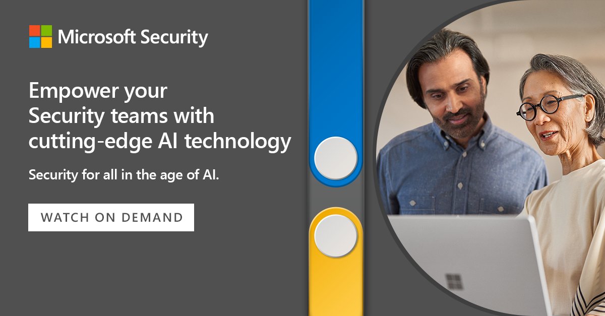 Innovative AI Security with Microsoft.  AI-powered security is here. 

Explore innovative ways to bring the latest cybersecurity AI to your organization: msft.it/6013YUEdH