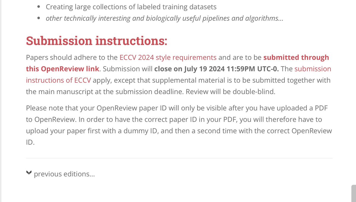 Florian Jug (@florianjug) on Twitter photo Another year, another #BIC Workshop!
This year at <a href="/eccvconf/">European Conference on Computer Vision #ECCV2026</a> 2024 in Milan, 🇮🇹.
Check it out here: bioimagecomputing.com
Submission Deadline: July 19th
Get your computational work out, we are looking forward to meet you in October!
🍕 🍷 👩🎓 👨🎓 ☀️ Another year, another #BIC Workshop!
This year at <a href="/eccvconf/">European Conference on Computer Vision #ECCV2026</a> 2024 in Milan, 🇮🇹.
Check it out here: bioimagecomputing.com
Submission Deadline: July 19th
Get your computational work out, we are looking forward to meet you in October!
🍕 🍷 👩🎓 👨🎓 ☀️