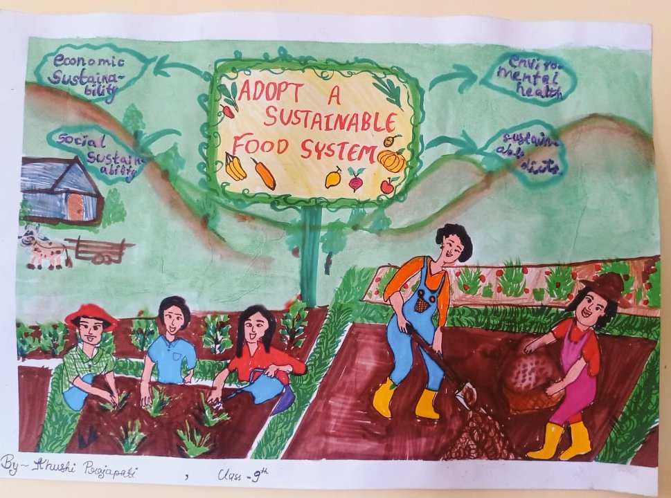 kvgarhwa's tweet image. Under  #LiFE : #LifestyleforEnvironment  students of Vidyalaya have participated in #postermaking &amp;amp; #sloganwriting competitions and practiced the best role for Earth.
Day-2: Adopt a sustainable food system 
@KVS_HQ 
@KendriyaRanchi 
#WorldEnvironmentDay‌ 
@UNEP 
@EduMinOfIndia