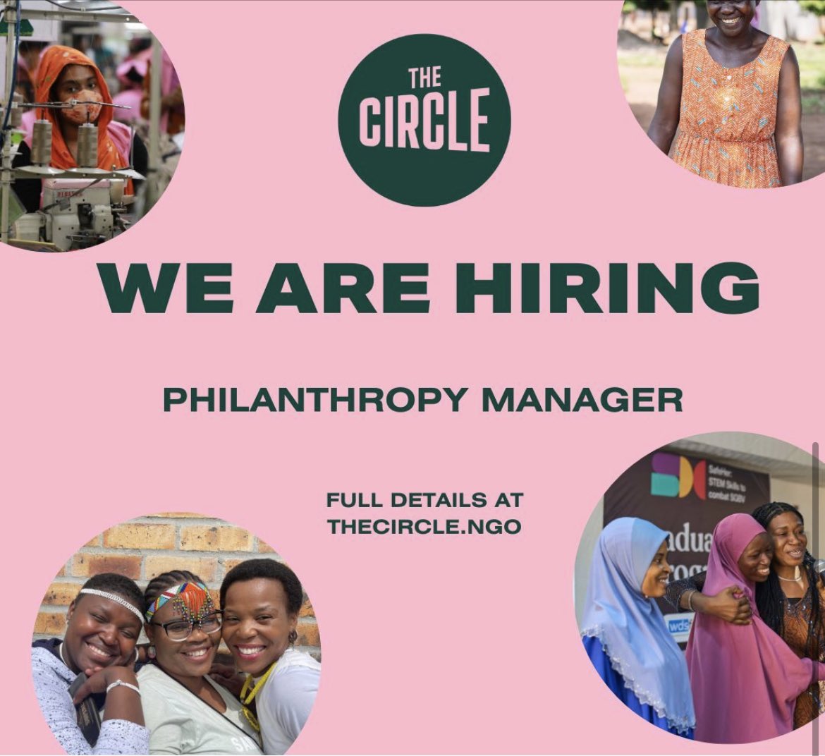 🚨Philanthropy role ⁦<a href="/TheCircleNGO/">The Circle</a>⁩ Come join us! Only 2% globally goes to women’s rights, come and help change that 💪🏽 Looking for passionate fundraisers with a passion for feminism, women’s rights around the world. Deadline 11 June.