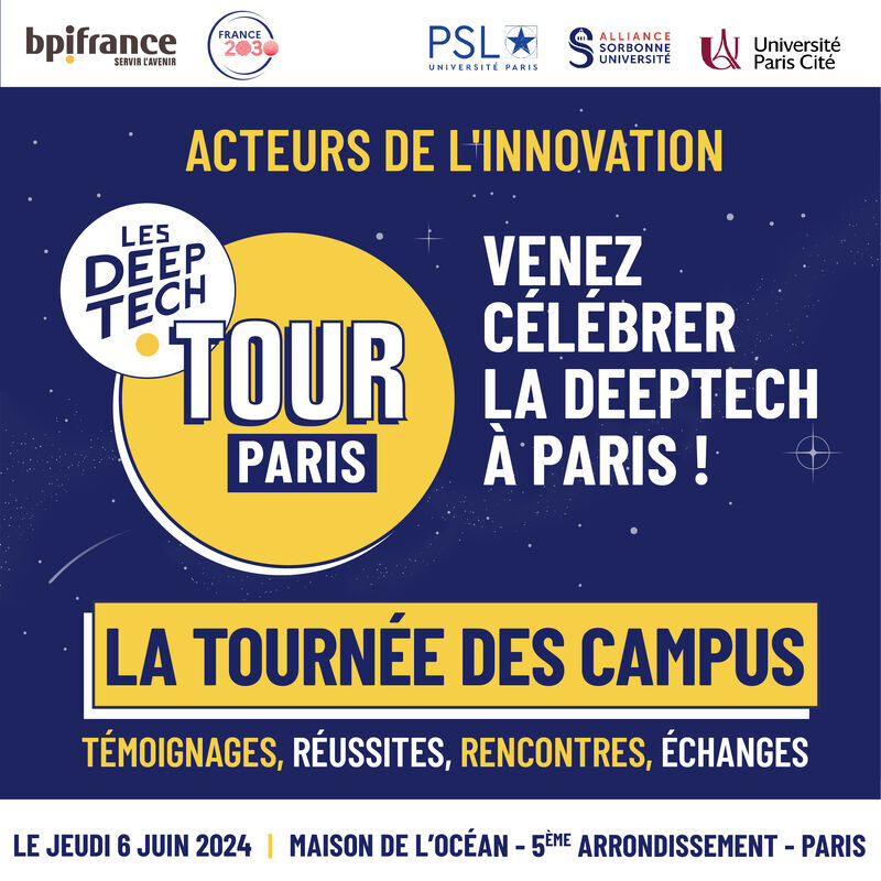 Sorbonne_Univ_'s tweet photo. 📣 Le Deeptech Tour de @Bpifrance, c'est aujourd'hui !
RDV à partir de 15h30 à la Maison de l'Océan pour découvrir les opportunités de collaborations et d'emploi avec les startups de la #deeptech !
👉 Inscription gratuite : https://t.co/NavWTJ7jKk #LesDeeptech https://t.co/HnI5xBcvgw