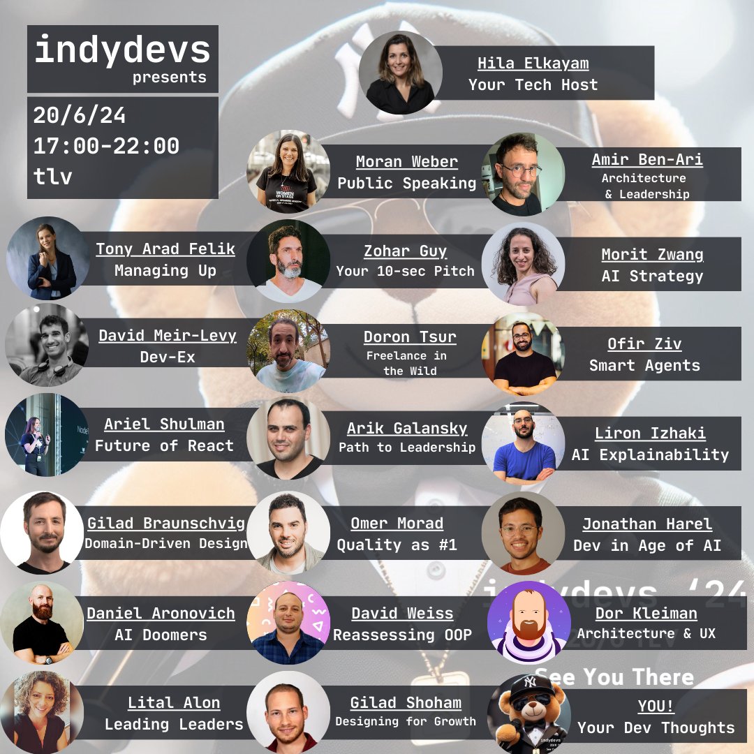 sellarafaeli's tweet photo. Proud to announce 20/6 indydevs event in Tel Aviv; a special senior dev community networking night. 

Come for the 🤝💻🍕🎸🍺.

Stay for the new friends and connections you'll make. 

Signup at https://t.co/vYs5pFfF7i. https://t.co/vdij8gZGgD