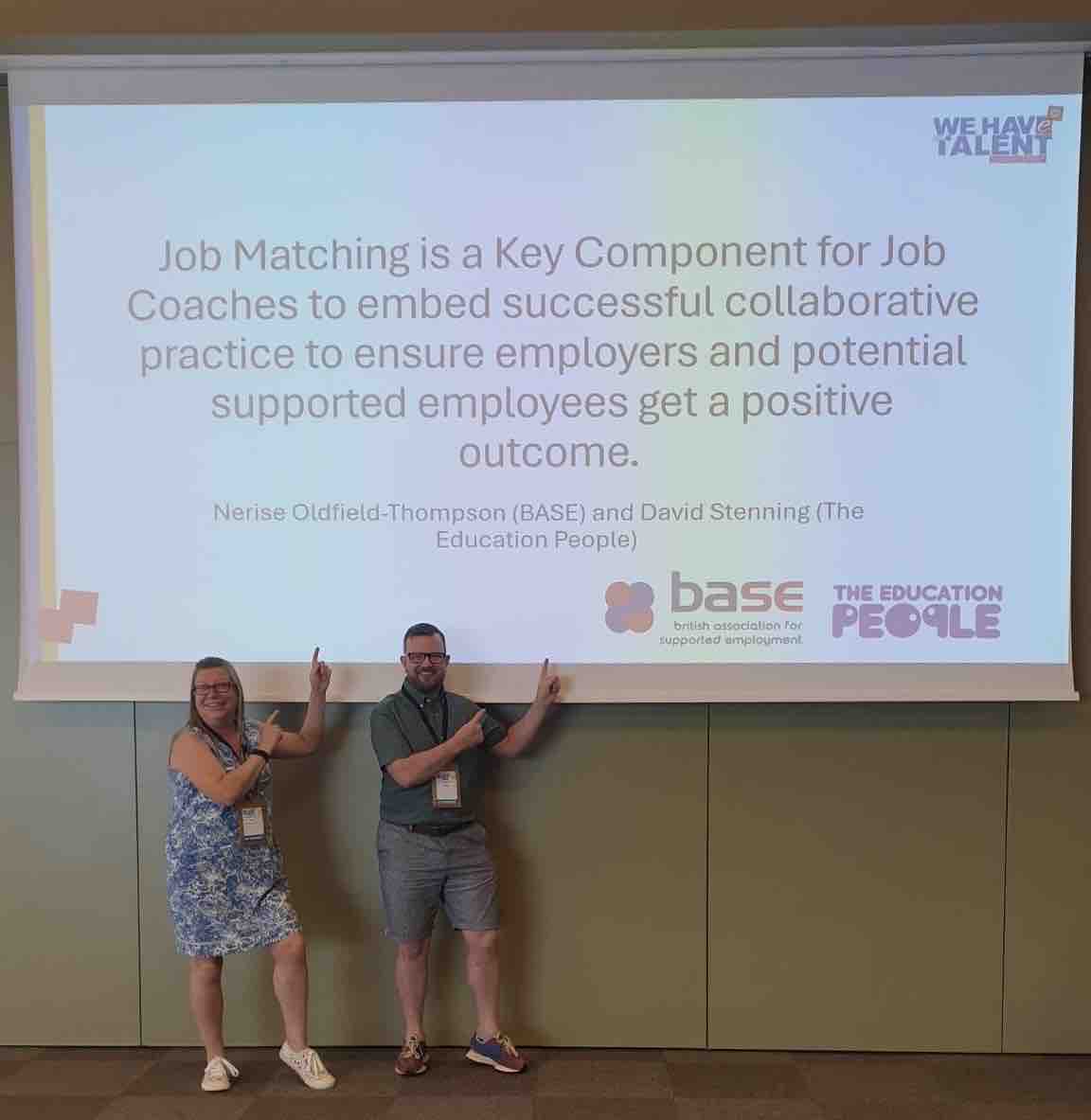 British Association of Supported Employment (BASE) (@base_tweets) on Twitter photo They're ready!
Nerise Oldfield-Thompson of <a href="/base_tweets/">British Association of Supported Employment (BASE)</a> <a href="/Incl_Training/">Inclusive Trading CIC</a> and David Stenning of <a href="/TheEdPeople/">The Education People</a> are at #EUSE2024 Conference delivering a workshop this morning at 11am (Spanish Time) in DAMASCUS 3. Come and say Hi!
#JobMatching #WeAreTheFuture They're ready!
Nerise Oldfield-Thompson of <a href="/base_tweets/">British Association of Supported Employment (BASE)</a> <a href="/Incl_Training/">Inclusive Trading CIC</a> and David Stenning of <a href="/TheEdPeople/">The Education People</a> are at #EUSE2024 Conference delivering a workshop this morning at 11am (Spanish Time) in DAMASCUS 3. Come and say Hi!
#JobMatching #WeAreTheFuture