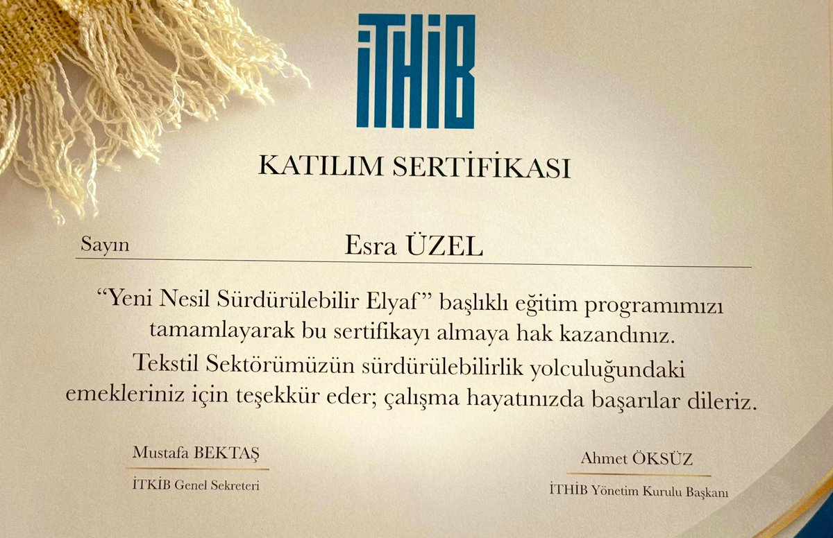 EkoDokuKoop's tweet image. #YeniNesilSürdürülebilirElyaf konulu @ITHIB tarafından düzenlenen kıymetli eğitimi başarıyla tamamladık🤩 Dopdolu içerik ve harika bir ekip👏 #SustainableTextile #SürdürülebilirYaşam #EtikModa