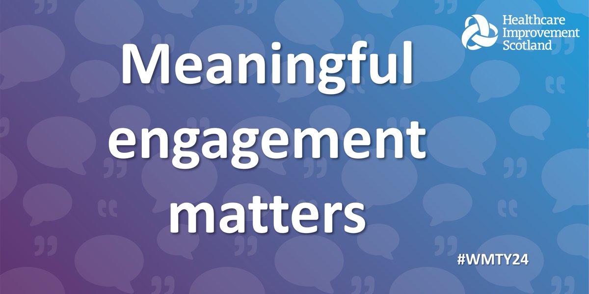 Meaningful engagement with people always matters. 
When people have a chance to share what matters to them about their own care, local services or national policy, things can be made better for everyone

#WMTY24