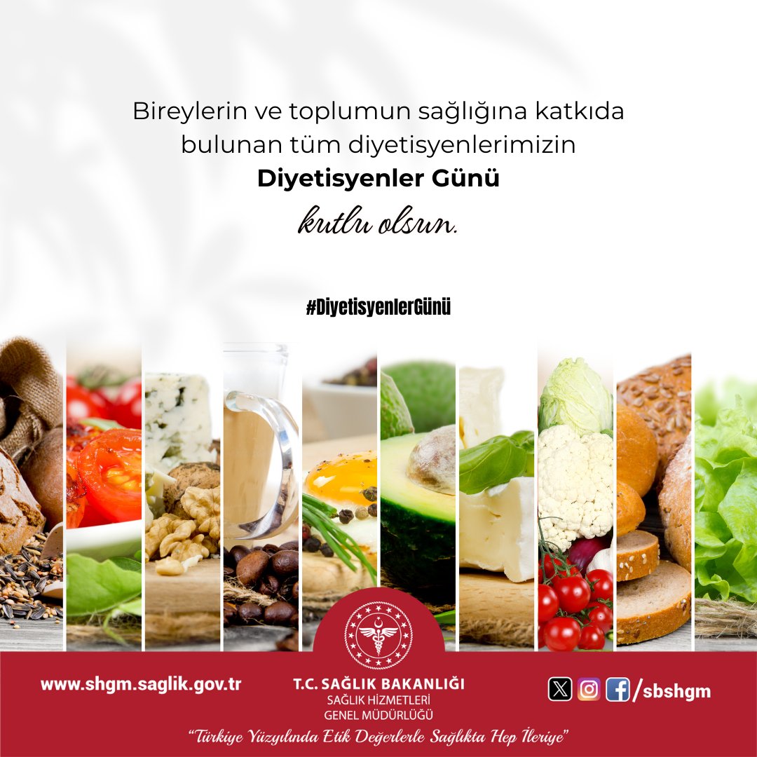 Bireylerin ve toplumun sağlığına katkıda bulunan tüm diyetisyenlerimizin Diyetisyenler Günü kutlu olsun.
#DiyetisyenlerGünü