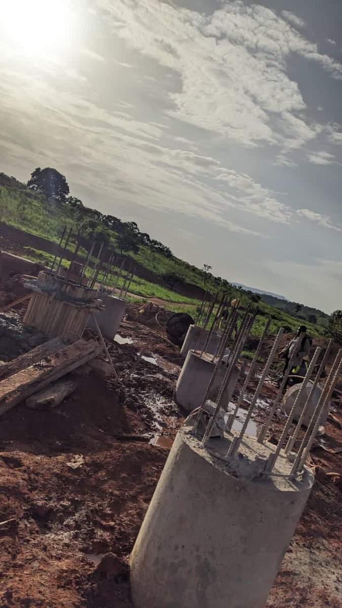 MintpGov's tweet photo. #Acrow steel structure bridge over River #Mayo_Taram: Construction of the piles is complete. The foundation for this bridge comprises 12 piles, 6 on each bank. Reinforcement and formwork have begun for the casting of the crosshead on which the steel deck will be placed.
#Cameroon https://t.co/EpfHbDvdHL