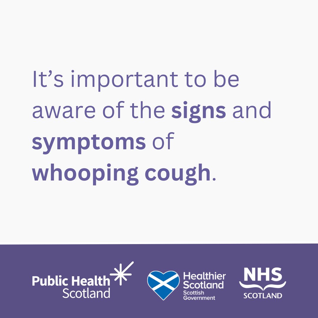 Whooping cough is serious. 
The first symptoms include a runny nose, red and watery eyes, a sore throat and a slightly raised temperature. 
For more information on the signs and symptoms of whooping cough, visit nhsinform.scot/whoopingcoughs…
#WhoopingCoughScot