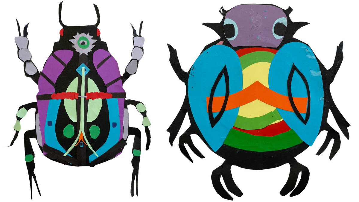 LyonsdownSchool's tweet image. In Art, Year 4 have been exploring insects as part of their topic this term.

The girls created these intricate beetle cut-outs, a testament to their adept use of symmetry and maths skills. Each piece was meticulously hand-drawn and cut.

#CrossCurricularLearning #SymmetrySkills