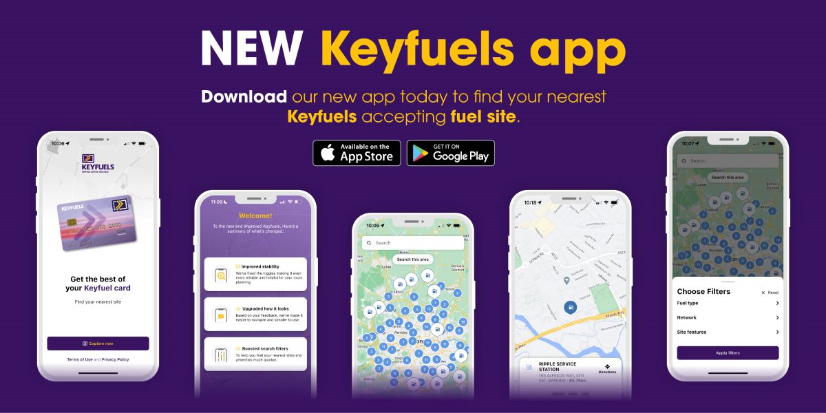 Exciting news! We've launched a NEW Keyfuels app, to help our customers easily find their nearest accepting fuel sites across the UK’s largest commercial fuel card network 🤩 Download today!

iOS 👉 ow.ly/7ecX50S9uw1
Google Play 👉 ow.ly/EwRw50S9uw0