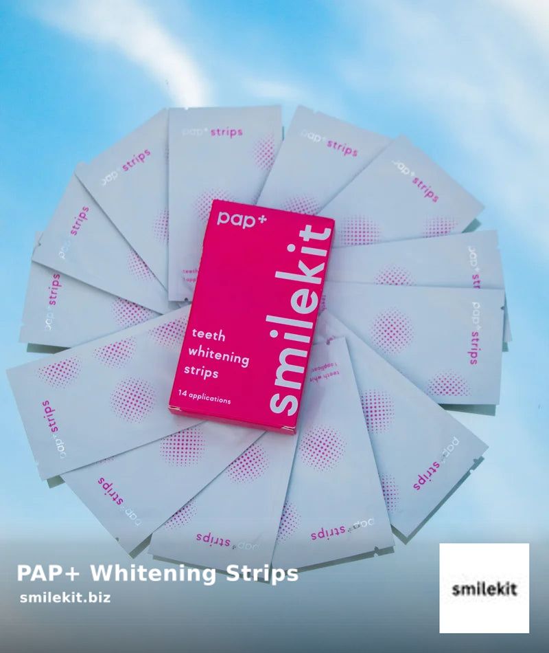 Say goodbye to stains and hello to a brighter smile with PAP+ Whitening Strips from smilekit! 🦷✨ No gum irritation, no tooth sensitivity, and fast results after just one treatment! Get 7 on-the-go treatments for just $15.00. #WHITENING smilekit.biz/products/pap-w…