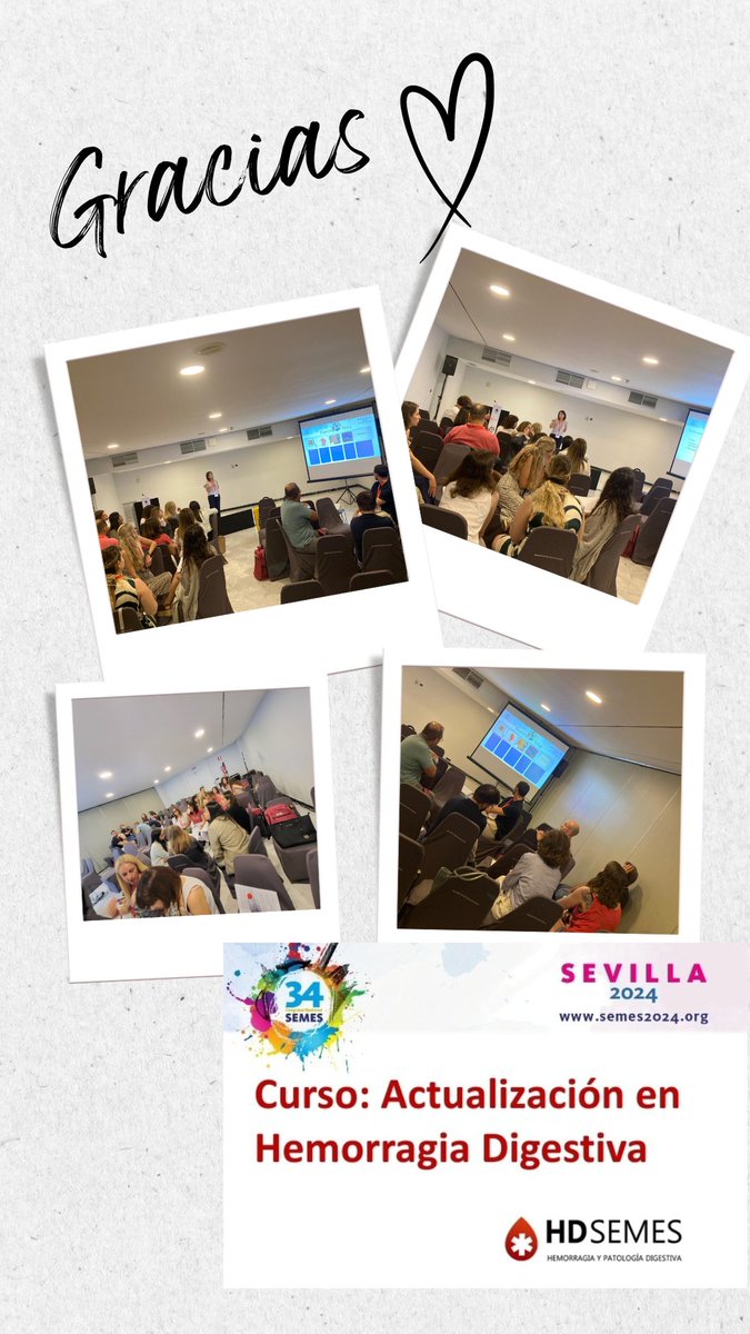 Excepcional Curso de Actualización en Hemorragia Digestiva. 
Gracias <a href="/Emili_Gene_Tous/">Emili Gené Tous</a>, <a href="/beatriz_rojano/">beatriz rojano</a>, <a href="/RebecaG33389625/">Rebeca González</a>, Elena y Patricia. 
Gracias a los asistentes! Hemos aprendido mucho con vosotros!
<a href="/SEMES_/">SEMES</a> 
#SEMES24