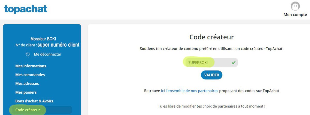 superboki's tweet photo. 🍾CODE CREATEUR @TopAchat Disponible 🍾

Vous pouvez soutenir mon travail en utilisant le code SUPERBOKI créateur sur votre espace client 😍😍

De là à dire que ca annonce des vidéos en lien avec le matériel informatique sur la chaîne? (oui)

#TOPACHAT #CODECREATEUR #HARDWARE https://t.co/niQSn9FQVL
