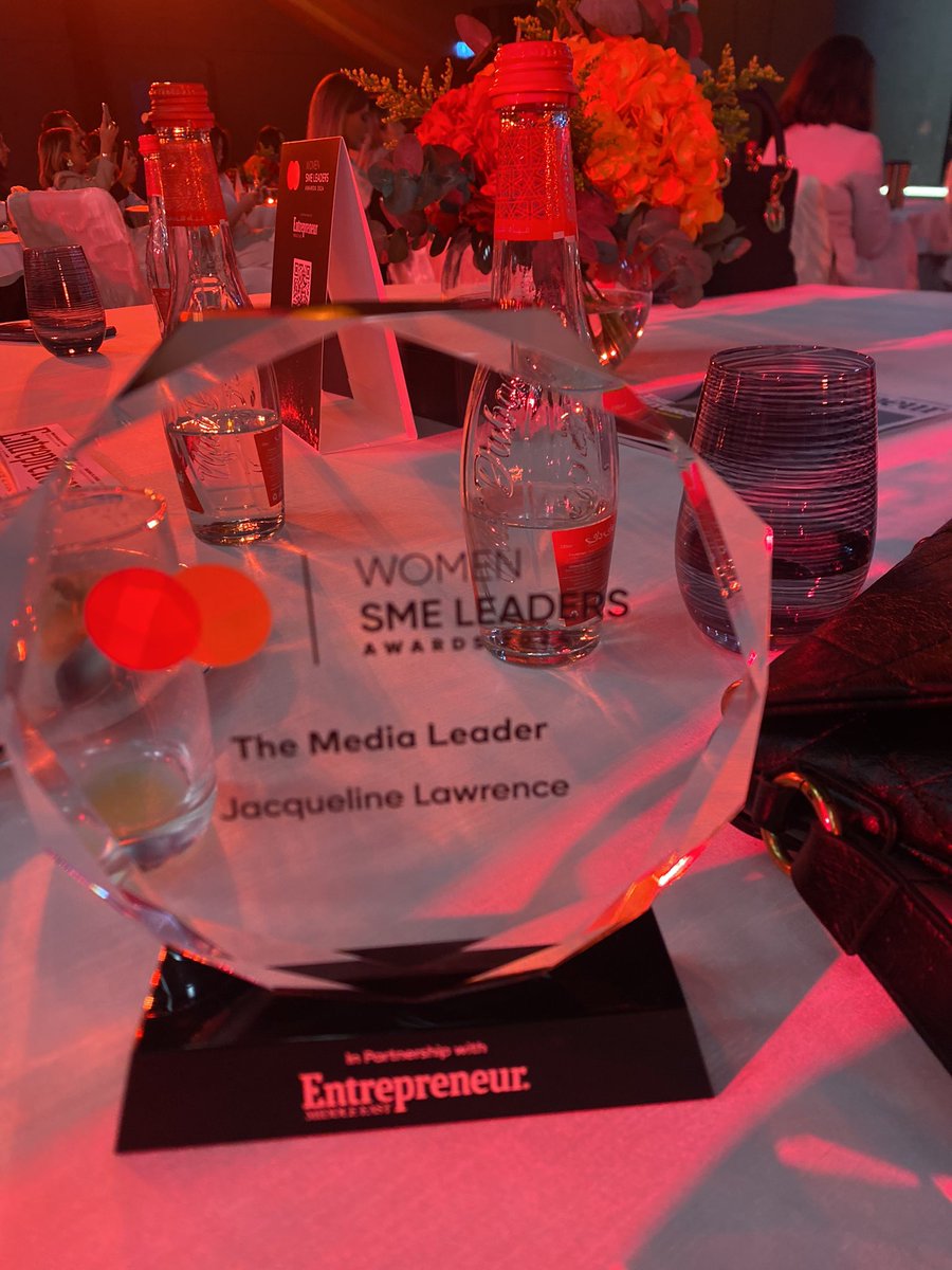 jackielawrencem's tweet image. Thrilled to announce we won the ‘Media leader’ award for Middle East, Africa and Europe here at Women SME Leaders Awards. Many thanks to Mastercard Foundation for recognizing our contribution to the Media Sector.#SmallGirlBigGod small girl like me… 3 continents #humbled