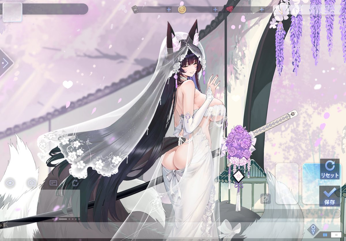 武蔵のケッコン衣装が思ってたよりもヤバかったwww😂 #アズールレーン