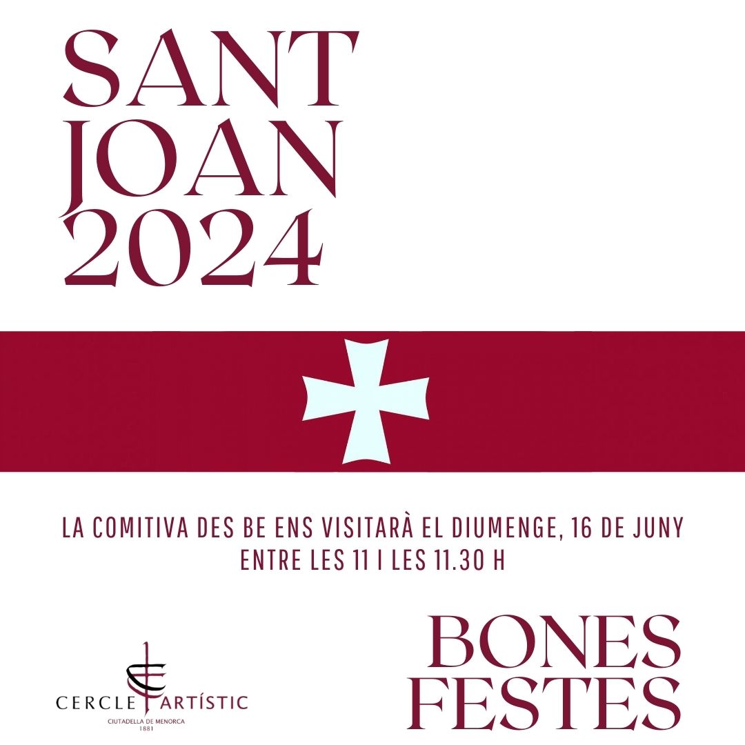 👉 Aquest diumenge, 16 de juny, la comitiva des be ens visitarà, entre les 11 h i les 11:30 h, al Cercle Artístic. Durant la funció de 'Foc i Fum', que tindrà lloc aquest dia, al Teatre des Born 🇨🇭🐴🎭.

📆 16/06
🕕 11 - 11:30 h
📍 Local social de l'entitat / Teatre des Born