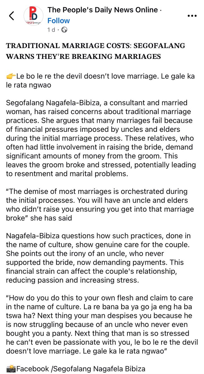 Interesting. #lobola