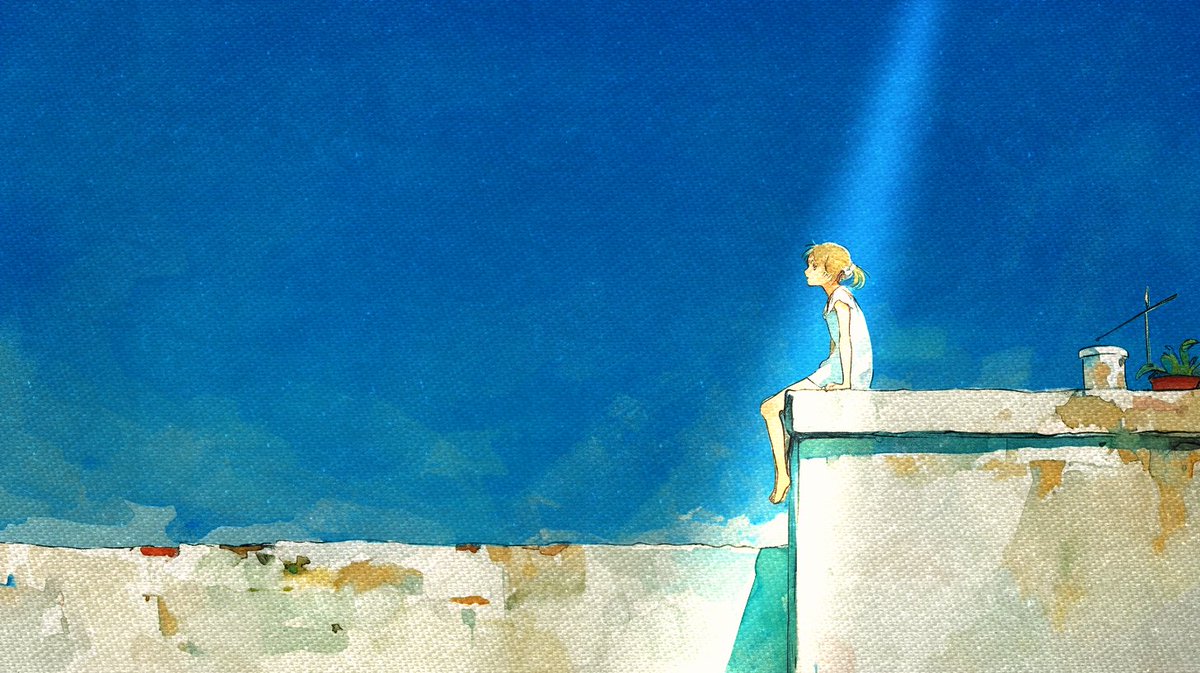 Girl sitting on the embankment⚓

#Peace #AIArt #digitalartwork 
#AIArtwork #Illustration
