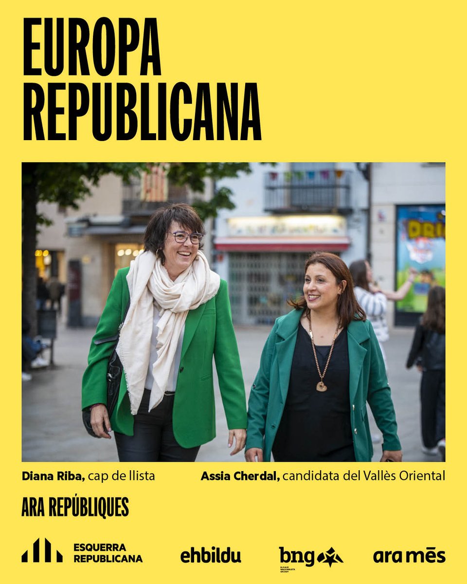 ERCVallesOr's tweet photo. Aquest #9dejuny vota #EuropaRepublicana
Vota un espai per a tota la ciutadania, per la diversitat i les oportunitats
Vota contra l'odi de l'extrema dreta.
Vota per les persones i les nacions lliures #AraRepúbliques
Al #VallèsOriental, ens representa @assiacherdal https://t.co/0DDZhy3p79