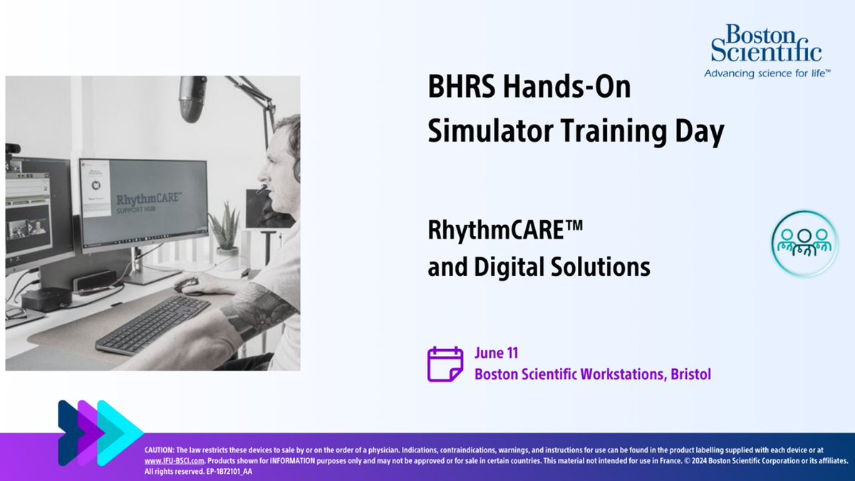 BHRS (@bhrsociety) on Twitter photo Register to attend <a href="/BSCCardiology/">BostonSci Cardiology</a>'s RhythmCARE™ & Digital Solutions workstation on 11th June at the #BHRSimulation training day.
Learn about technologies they use to support your clinical care, whilst promoting efficiency & sustainability.
Register 👉 millbrook-events.co.uk/BHRSimulation24 Register to attend <a href="/BSCCardiology/">BostonSci Cardiology</a>'s RhythmCARE™ & Digital Solutions workstation on 11th June at the #BHRSimulation training day.
Learn about technologies they use to support your clinical care, whilst promoting efficiency & sustainability.
Register 👉 millbrook-events.co.uk/BHRSimulation24
